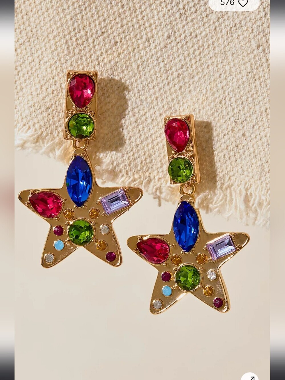 Free People, Nancy Ann Star Drop Earrings, Gold